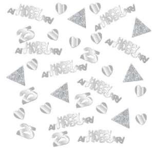 Amscan Silver Wedding Anniversary Table Confetti 28g