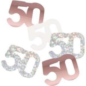 Unique Age 50 Rose Gold Table Confetti 14.1g