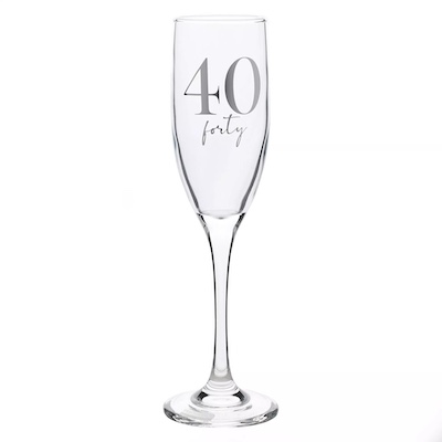 Milestones Age 40 Champagne Flute