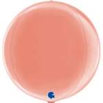 Grabo 15" Plain Metallic Rose Gold 4D Globe