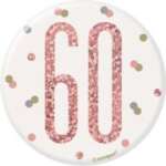 Unique Age 60 Rose Gold Glitz Medium Badge