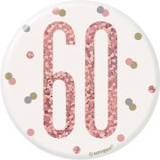 Unique Age 60 Rose Gold Glitz Medium Badge