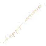 Unique Happy Anniversary Gold Script Banner 2.74m