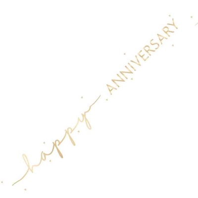 Unique Happy Anniversary Gold Script Banner 2.74m