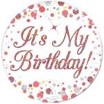 Oaktree Rose Gold Fizz Birthday Medium Badge
