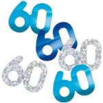 Unique Age 60 Blue Glitz Confetti 14.1g