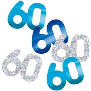Unique Age 60 Blue Glitz Confetti 14.1g