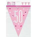 Unique Age 50 Pink Glitz Bunting 2.74M