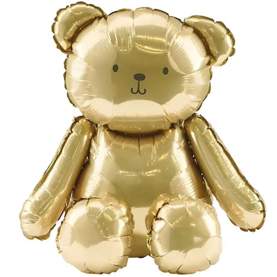 PartyDeco 21" Gold Teddy Bear