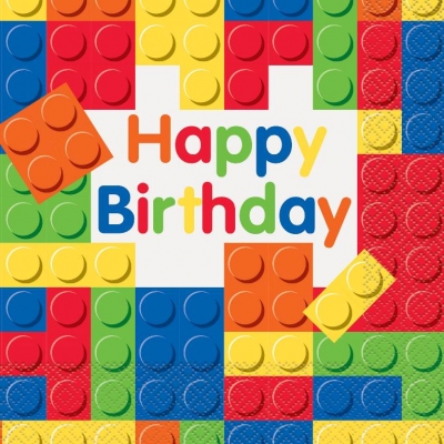 Unique Block Party Birthday Napkins 16ct
