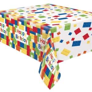 Unique Block Party Birthday Plastic Tablecover 1.37m x 2.13m