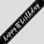 Unique Age 16 Black Glitz Banner 2.74m