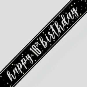 Unique Age 16 Black Glitz Banner 2.74m