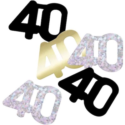 Unique Age 40 Black Glitz Table Confetti 14.1g