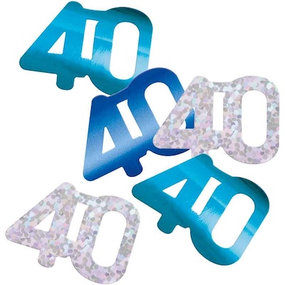 Unique Age 40 Blue Glitz Table Confetti 14.1g