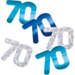 Unique Age 70 Blue Glitz Table Confetti 14.1g