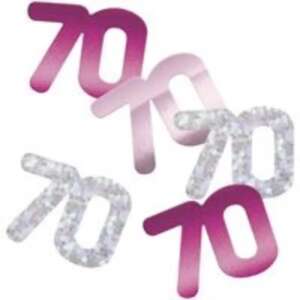 Unique Age 70 Pink Glitz Table Confetti 14.1g