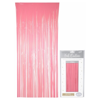 Oaktree Pastel Pink Foil Door Curtain 0.9m x 2.4m