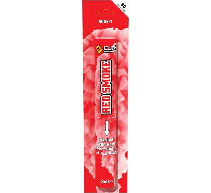 Cube Red Hand Held Smoke Flare (90 Secs)